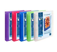EXACOMPTA Classeur 4 anneaux 30mm polypropylène chromaline 7/10e Krea Cover - A4 maxi - Couleurs assorties