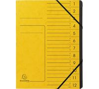 Exacompta Classeur à anneaux 541209E DIN A4 12 compartiments carton jaune
