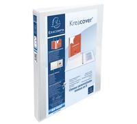 Exacompta Classeur à anneaux personnalisable 3 faces plastifié Kreacover 4 anneaux en D 15 mm - A4 maxi Dos 3,8 cm Capacité 140 feuilles blanc