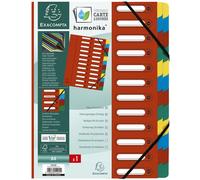 EXACOMPTA Classeur à levier DIN A4 Carton 24 compartiments rouge