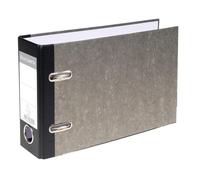 EXACOMPTA Classeur à levier papier marbre gris dos de 70mm - A5 horizontal. - Gris-dos noir