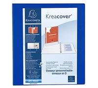 Exacompta Classeur réf. 51823BE A4 Maxi opaque rigide 3 poches dos 64 mm 2 anneaux en D 40 mm bleu