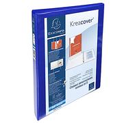 Exacompta Classeur Kreacover PP personnalisable 4 anneaux en D 15 mm A4 maxi Bleu