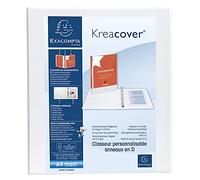 Exacompta Classeur PP personnalisable Kreacover – 2 anneaux en D 25 mm – A4 maxi – Blanc