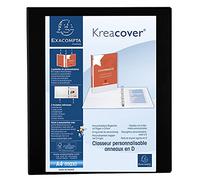 EXACOMPTA Classeur personnalisable Kreacover A4 Maxi 4 Ax Diam 25mm Dos 45 mm Noir