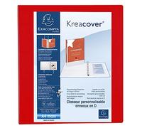 EXACOMPTA Classeur personnalisable Kreacover A4 Maxi 4 Ax Diam 50mm Dos 70 mm Rouge