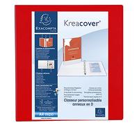 EXACOMPTA Classeur personnalisable Kreacover A4 Maxi 4 Ax Diam 60mm Dos 86 mm Rouge