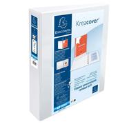 Classeur personnalisable rigide 2 poches KreaCover - 2 anneaux en D 50mm - A4 maxi - Blanc