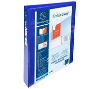 EXACOMPTA Classeur personnalisable rigide 2 poches KreaCover - 4 anneaux en D 30mm - A4 maxi - Bleu