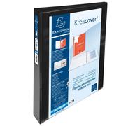 EXACOMPTA Classeur personnalisable rigide 2 poches KreaCover - 4 anneaux en D 30mm - A4 maxi - Noir
