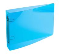 EXACOMPTA Classeur pour fiches bristol 125x200 2 anneaux 25mm polypropylène Crystal colours - Bleu