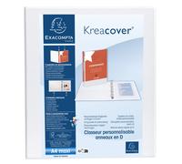 EXACOMPTA Classeur PP personnalisable Kreacover - 2 anneaux en D 25mm - A4 maxi - Blanc