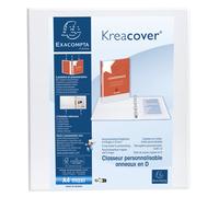 EXACOMPTA Classeur PP personnalisable Kreacover - 2 anneaux en D 40mm - A4 maxi - Blanc