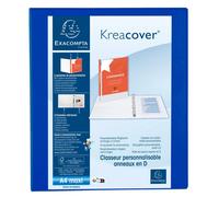 Exacompta Classeur Opaque Rigide Personnalisable 3 Poches A4 4 Anneaux Bleu