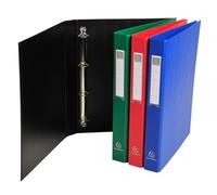 EXACOMPTA Classeur rembordé polypropylène 4 anneaux ronds de 25mm sur 3eme de couverture - Couleurs assorties