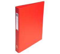 EXACOMPTA Classeur rembordé polypropylène 4 anneaux ronds de 25mm sur 3eme de couverture - Rouge