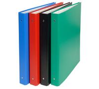 EXACOMPTA Classeur rembordé PVC 4 anneaux 30mm - A4 maxi 24x32cm - Couleurs assorties