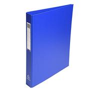 Exacompta Classeur 4 anneaux Polypropylène 25 mm Bleu avec porte-étiquette