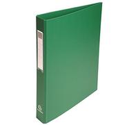 Exacompta Classeur rembordé polypropylène 4 anneaux ronds 25 mm sur 3e de couverture - Vert