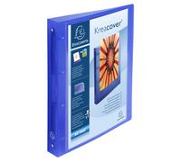 Exacompta Classeur souple 4 anneaux 30 mm Kreacover personnalisable A4 polypropylène translucide - Dos 4 cm - Bleu