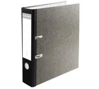 Exacompta - réf. 53681E - 1 Classeur à levier papier marbré gris - Dos de 80 mm - Mécanique 80 mm - Dimensions extérieures : 32 x 30 x 8 cm - Format à classer A4 MAXI - Coloris gris - dos noir