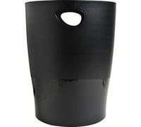 Exacompta - Réf. 453014D - 1 Corbeille à papier, poubelle ECOBIN avec poignées - Adaptée au bureau comme en Home office - Grand volume 15 litres - Dimensions 26,3 x 26,3 x 33,5 cm - opaque Noir