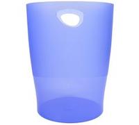 EXACOMPTA Corbeille à papier ECOBIN Linicolor bleu glacé transparent