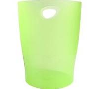 Exacompta - Réf. 45397D - 1 Corbeille à papier, poubelle ECOBIN avec poignées - Volume 15 litres - Adaptée au bureau comme en Home office - Dimensions 26,3 x 26,3 x 33,5 cm - translucide vert pomme