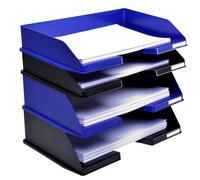 EXACOMPTA Corbeille à courrier Combo maxi à l'italienne Ecoblack - Bleu nuit