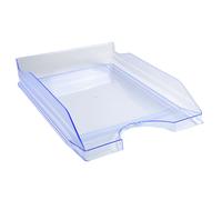 Exacompta Corbeille à courrier Ecotray Linicolor 34x25x6,5 cm A4+ 500 feuilles Bleu glacé translucide