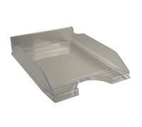 Exacompta - Réf. 12327D - 1 corbeille à courrier ECOTRAY - dimensions utiles 34 x 25 x 6,5 cm - pour documents au format A4+ - peut contenir 500 feuilles - couleur gris translucide