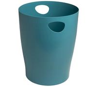 Exacompta - Réf. 45334D - 1 corbeille à papier avec poignées ECOBIN Skandi - Grande capacité 15 litres - Dimensions 26,3 x 26,3 x 33,5 cm - Pour bureau ou maison - Couleur Bleu Pacifique