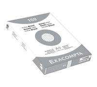 Exacompta Étui 100 fiches bristol 55x74 mm quadrillé 5x5 blanc non perforé