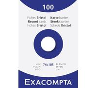 EXACOMPTA ETUI 100 Fiches BRISTOL BLANC UNI 74/105