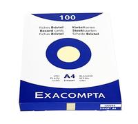Exacompta Étui de 100 fiches bristol uni non perforé 210×297 mm Jaune