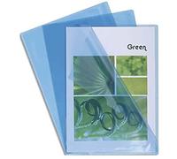 Exacompta - Boîte de 100 pochettes coin lisse PVC semi-rigide A4 13/100ème Bleu - Réf. 661225E