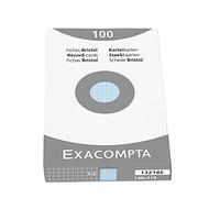 EXACOMPTA Etui de 100 Fiches BRISTOL 148x210cm Quadrillé 5x5 Bleu Azur