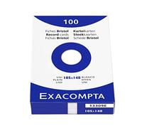 EXACOMPTA étui de 100 fiches Bristol A6 105x148 mm Unie Blanc