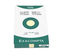 EXACOMPTA Étui de 100 fiches - bristol ligné non perforé 125x200mm - Jaune