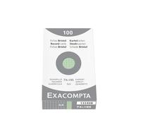 EXACOMPTA Etui de 100 Fiches Bristol non perforées 74 x105 mm Quadrillée 5X5 Vert