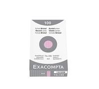 EXACOMPTA étui de 100 fiches Bristol Rose 74x105 mm quadrillage 5x5
