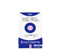 EXACOMPTA Étui de 100 fiches bristol uni non perforé 74x105mm Rose