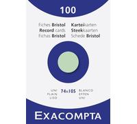 Exacompta Étui de 100 fiches bristol uni non perforé 74x105mm Vert