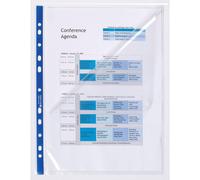 Exacompta Etui De 100 Pochettes Perforées Stop Doc Ouverture En Coin Pp Cristal Lisse 6x100e A4