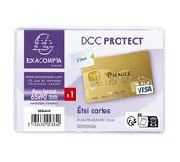 EXACOMPTA Etui de protection pour carte bancaire PVC lisse 20/100e - Cristal