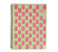 Exacompta Europa Splash EU1503Z Lot de 3 cahiers à spirales Couverture brillante 160 pages lignées Format A4+ avec pages micro-perforées Rose/vert