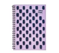 Exacompta Europa Splash EU1504Z Lot de 3 cahiers à spirales Couverture brillante 160 pages lignées Format A5 avec pages micro-perforées Violet