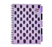 Exacompta Europa Splash - Réf EU1506Z Project Book 5 Intercalaires Plastiques, Couverture PP Brillante, 200 Pages Lignées, Format A4 Pages Micro-Perforées, Couverture Violet