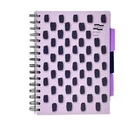 Exacompta Europa Splash - Réf EU1508Z Project Book 3 Intercalaires Plastiques, Couverture PP Brillante, 200 Pages Lignées, Format A5 Pages Micro-Perforées, Couverture Violet