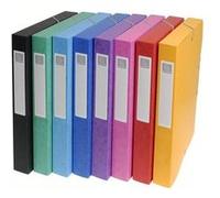 Boîte de classement Exabox en carte lustrée 7/10e dos 2,5 cm - Coloris assortis